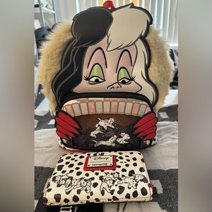 NWT Loungefly Disney 101 Dalmatians Villain’s scene bundle